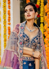 Sea Blue Nature Lehenga Set