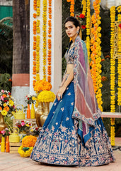 Sea Blue Nature Lehenga Set