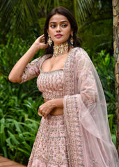 Old Rose Pink Lehenga Set