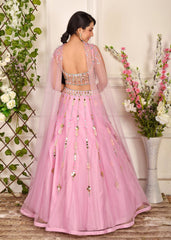 Lilac Pink Beaded Lehenga Set