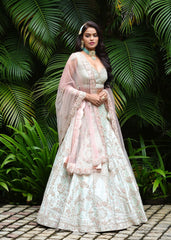 Mint Mughal Lehenga Set