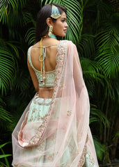 Mint Mughal Lehenga Set