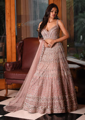 Mauve Studded Geometric Lehenga Set
