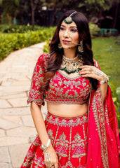 Crimson Palatial Mughal Lehenga Set