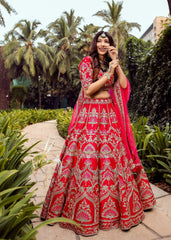 Crimson Palatial Mughal Lehenga Set
