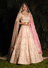 Peach Pink Mughal Bagh Lehenga Set