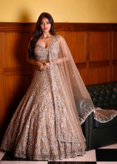 Ash Grey Studded Lehenga Set