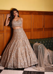 Ash Grey Studded Lehenga Set