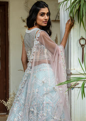 Sky Blue Champagne Silver Lehenga Set