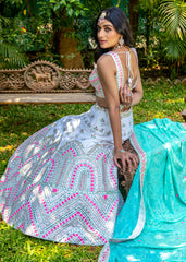 Ivory Pastel Mirrorwork Lehenga Set