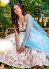 Ivory Pastel Petal Lehenga Set