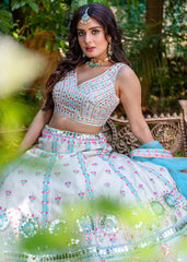 Ivory Pastel Petal Lehenga Set