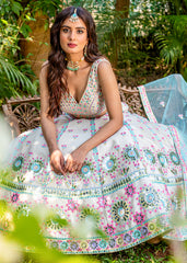 Ivory Pastel Petal Lehenga Set