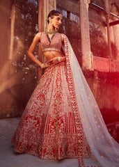 Red Hued Wedding Lehenga