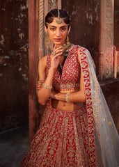 Red Hued Wedding Lehenga