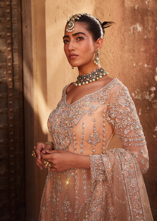 Peach Ghagra Kurta Set