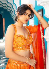Orange Lehenga Set