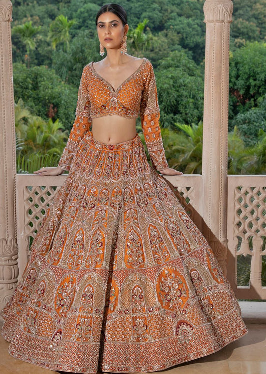 Saffron Silk  Lehenga set