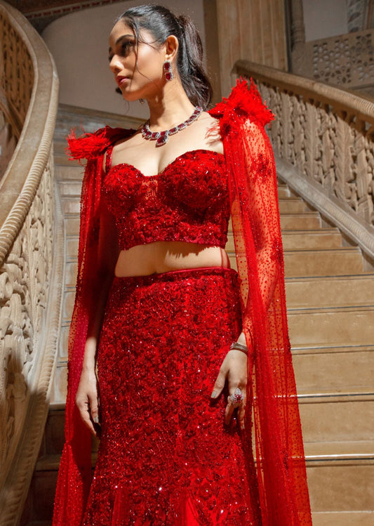 Cerise Celestial  Lehenga set