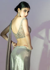 Grey Off Drape Saree