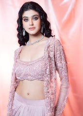 Pink Choli And Cape