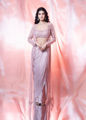 Pink Choli And Cape
