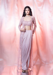 Pink Choli And Cape