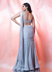 Blue Drape Saree