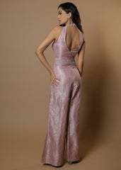 Elegant Mauve banarsi Jumpsuit