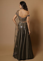 Olive Embellished Designer Lehenga Set