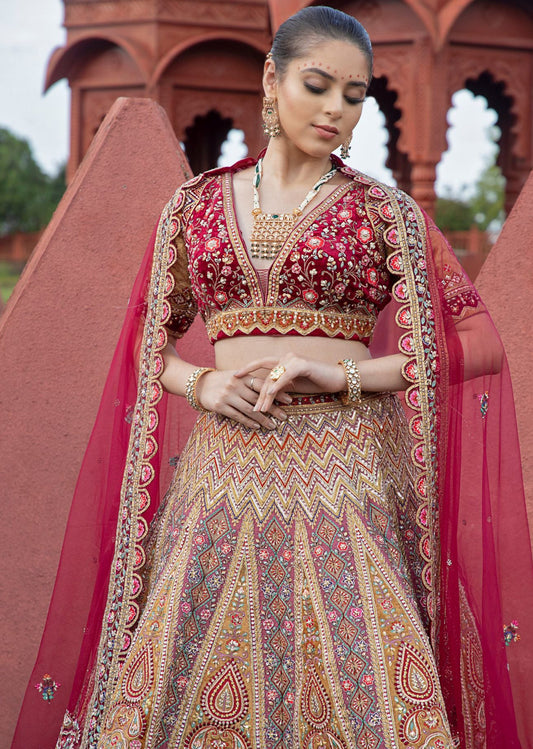Scarlet Sunrise  Lehenga set