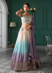 Ivory Ombre Lehenga Set