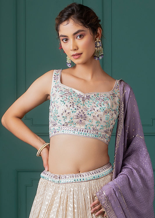 Ivory Ombre Lehenga Set