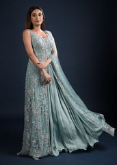 Dusk Blue Kurta Lehenga Set