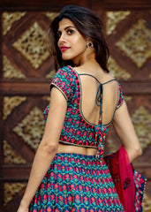 Persian Blue Multicolor Lehenga Set