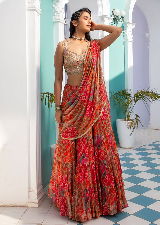 Orange Lehenga Set
