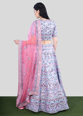 Lavender Pink Mirrorwork Lehenga Set
