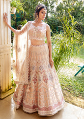 Beige Gold Palatial Lehenga Set