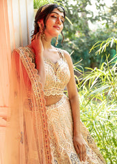 Beige Gold Palatial Lehenga Set