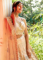 Beige Gold Palatial Lehenga Set