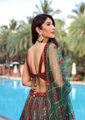 Deep Forest Mirrorwork Lehenga Set