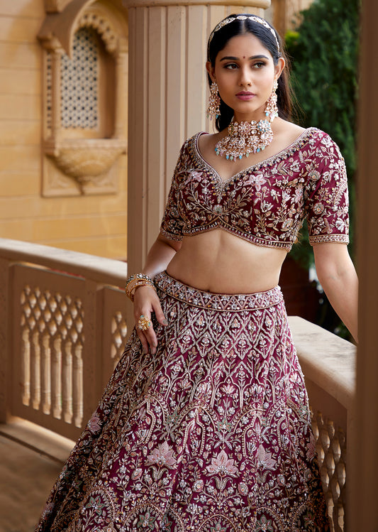 Maroon Majesty  Lehenga set