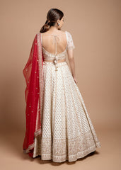 Ivory Abstract Lehenga Set