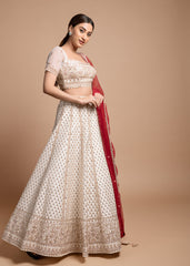 Ivory Abstract Lehenga Set
