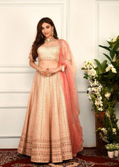 Blush Pink Geometric Zardozi Lehenga Set