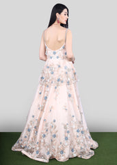 Blush Peplum Floral Gown