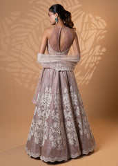 Dusty Rose Embroidered Lehenga Set