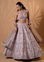Blush Pink Embroidered Lehenga Set