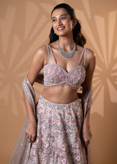 Blush Pink Embroidered Lehenga Set