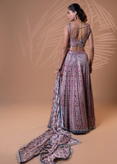 Lavender Mirror Embroidered Lehenga Set